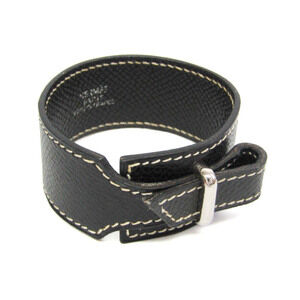 Hermes Nabab Leather Bangle Black